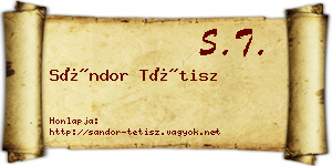 Sándor Tétisz névjegykártya